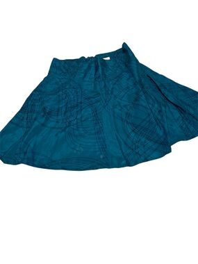 Tulle Teal Circle-Print Skater Skirt M